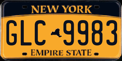 NY license plate GLC9983