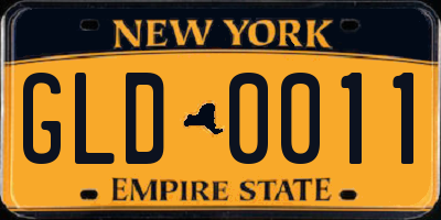 NY license plate GLD0011