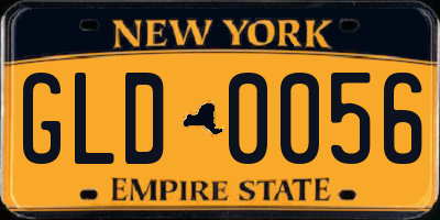 NY license plate GLD0056