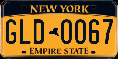 NY license plate GLD0067