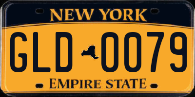 NY license plate GLD0079