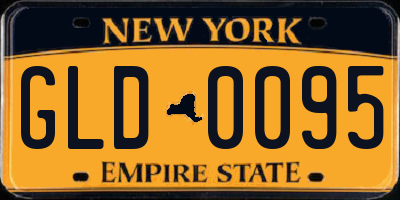 NY license plate GLD0095