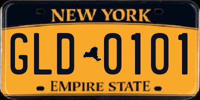 NY license plate GLD0101