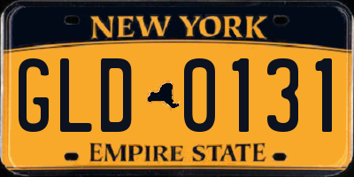 NY license plate GLD0131