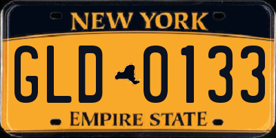 NY license plate GLD0133
