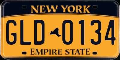 NY license plate GLD0134