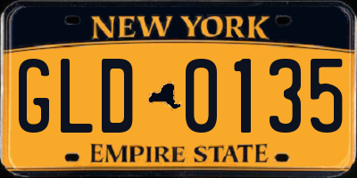 NY license plate GLD0135