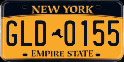NY license plate GLD0155