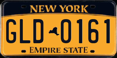 NY license plate GLD0161