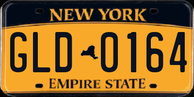NY license plate GLD0164