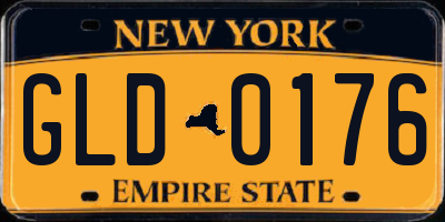 NY license plate GLD0176
