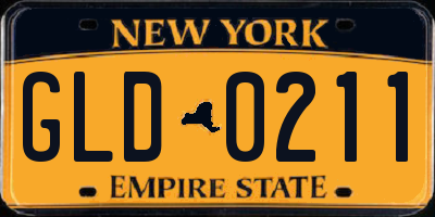 NY license plate GLD0211
