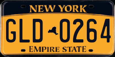 NY license plate GLD0264