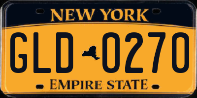 NY license plate GLD0270