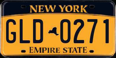 NY license plate GLD0271