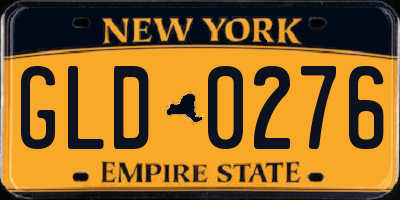 NY license plate GLD0276