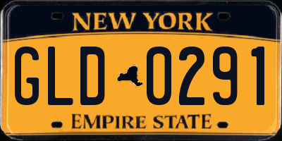 NY license plate GLD0291