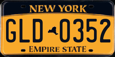 NY license plate GLD0352