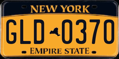 NY license plate GLD0370