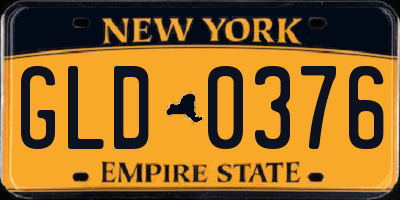 NY license plate GLD0376