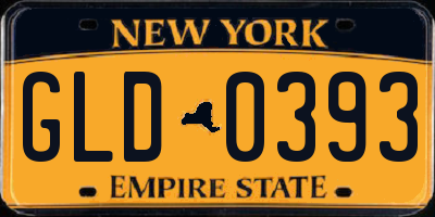NY license plate GLD0393