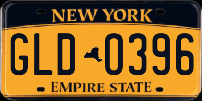 NY license plate GLD0396