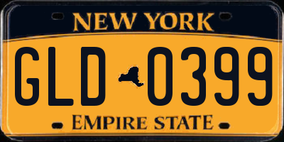 NY license plate GLD0399