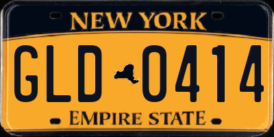 NY license plate GLD0414