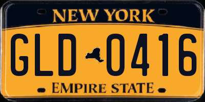 NY license plate GLD0416