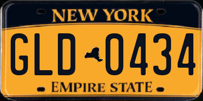 NY license plate GLD0434