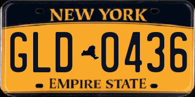 NY license plate GLD0436