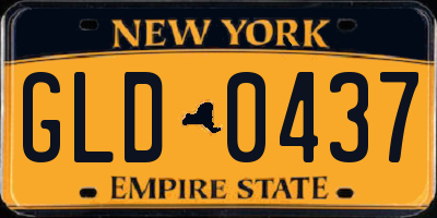 NY license plate GLD0437