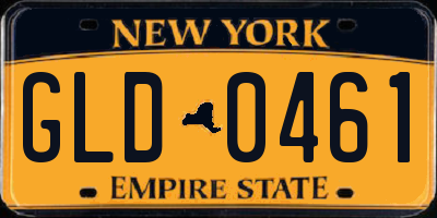 NY license plate GLD0461