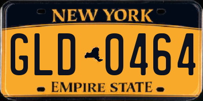 NY license plate GLD0464