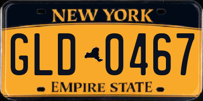 NY license plate GLD0467