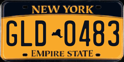 NY license plate GLD0483