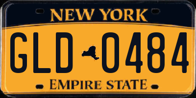 NY license plate GLD0484