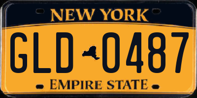 NY license plate GLD0487