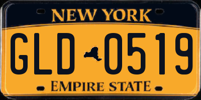 NY license plate GLD0519