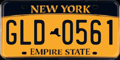 NY license plate GLD0561