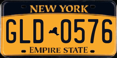 NY license plate GLD0576