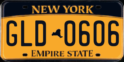 NY license plate GLD0606