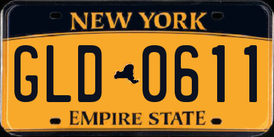 NY license plate GLD0611