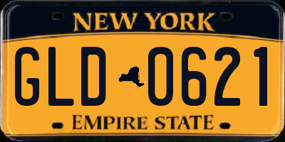 NY license plate GLD0621
