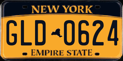 NY license plate GLD0624
