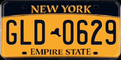 NY license plate GLD0629