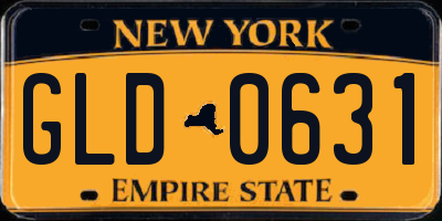 NY license plate GLD0631