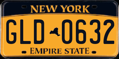 NY license plate GLD0632