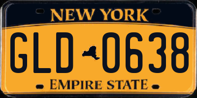 NY license plate GLD0638