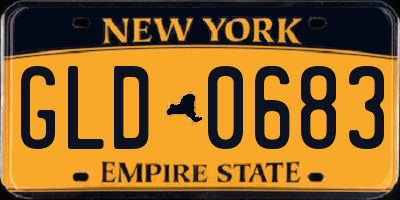 NY license plate GLD0683